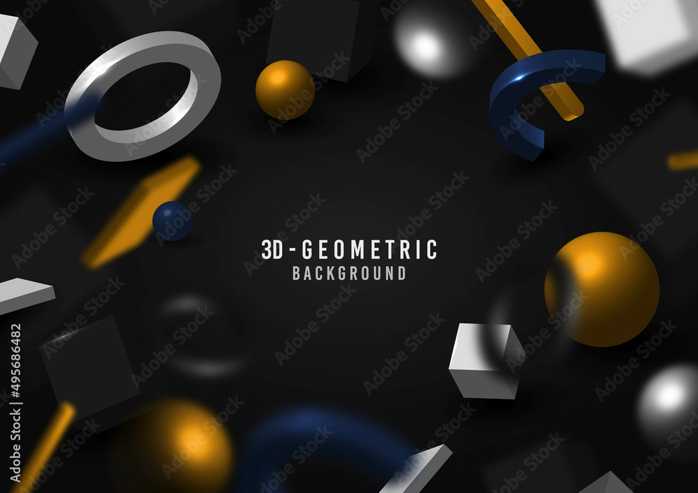 Poster abstract 3d geometric shape pattern decorative template.