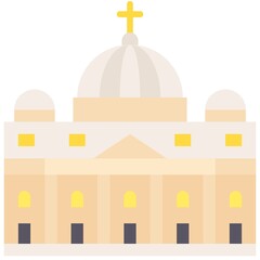 Vatican church icon, Holy week related vector illustration