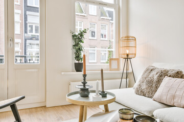 Living room with couch and table