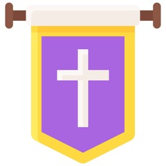 Obraz premium Cross banner icon, Holy week related vector illustration