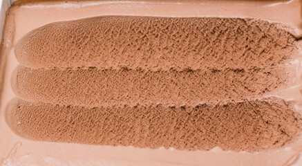 Fototapeta na wymiar Texture ice cream Chocolate Melted Surface, Top view Food concept, Blank for design.