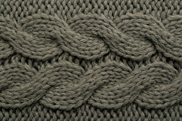 Knitted fabric with beautiful pattern as background, top view