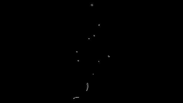 Cargados Carajos district map of Mauritius outline animation