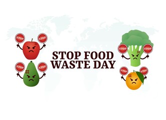 vector graphic of stop food waste day good for stop food waste day celebration. flat design. flyer design.flat illustration.