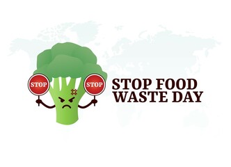 vector graphic of stop food waste day good for stop food waste day celebration. flat design. flyer design.flat illustration.