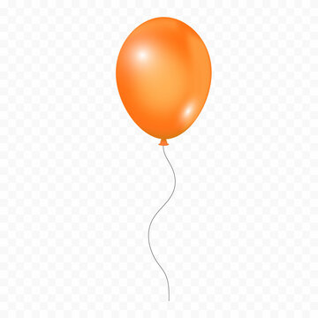 Orange air, birthday balloon vector illustration
