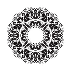mandala vector round black decoration