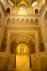Fototapeta na wymiar The interiors of Mezquita at Cordova on Andalusia in Spain