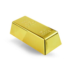 Isolated Gold Ingot Floating on White Background 1kg Gold Bar