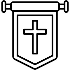 Cross banner icon, Holy week related vector illustration