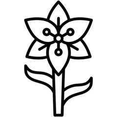 Lily icon, Holy week related vector illustration