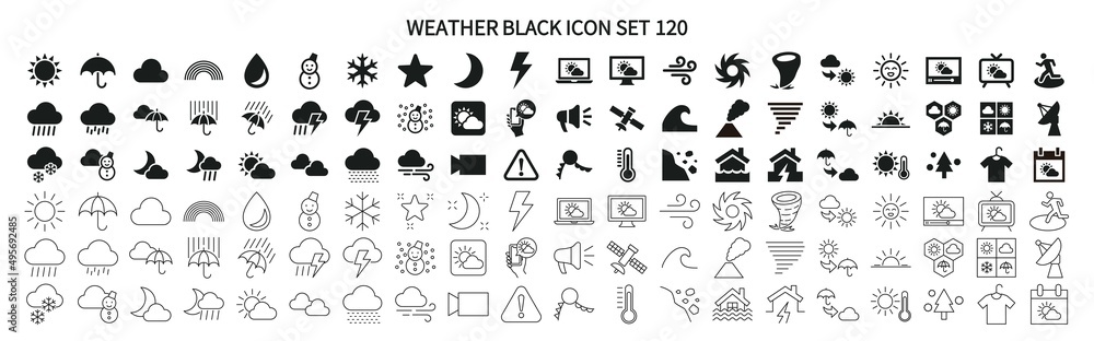 Canvas Prints Simple icon set related to weather and disasters