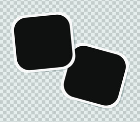 Set of vector Photo frame mockup design on sticky tape isolated on transparent background 