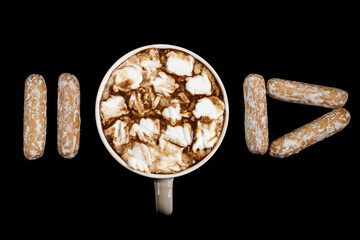 Cocoa with marshmallows. Cocoa with marshmallows. Coffee break. Hot drink.