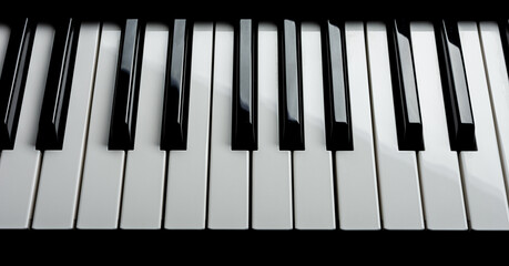 Professional electronic piano. Playing the synthesizer. Black and white keys.