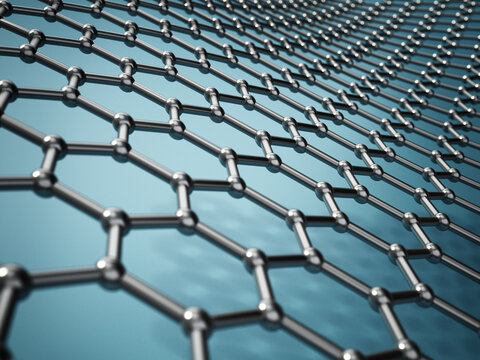 Nano material background consisting of honeycomb shapes. 3D illustration