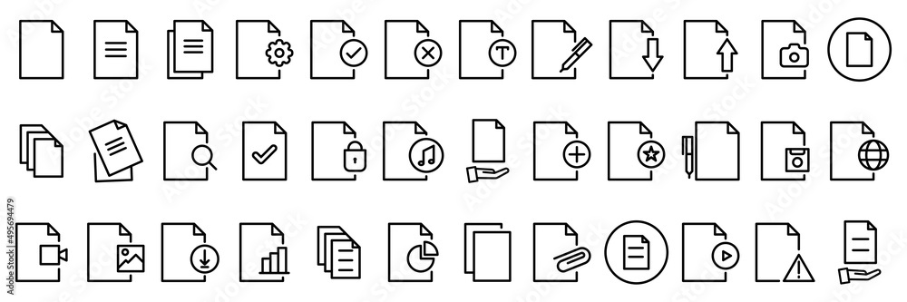 Poster simple set documents icon vector icons