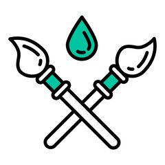 paint brush and waterdrop