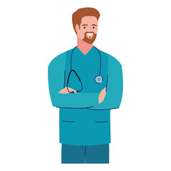 Fototapeta premium bearded doctor with stethoscope