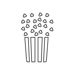 popcorn icon on a white background, vector illustration