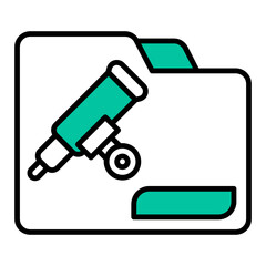 folder and telescope