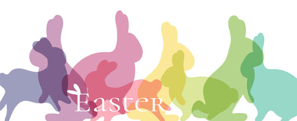 Easter  rabbit greeting card  vector illustration.