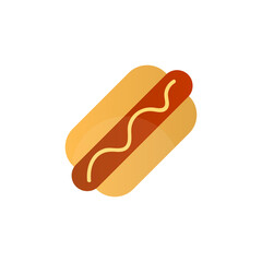 hot dog icon on a white background, vector illustration