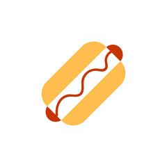 hot dog icon on a white background, vector illustration