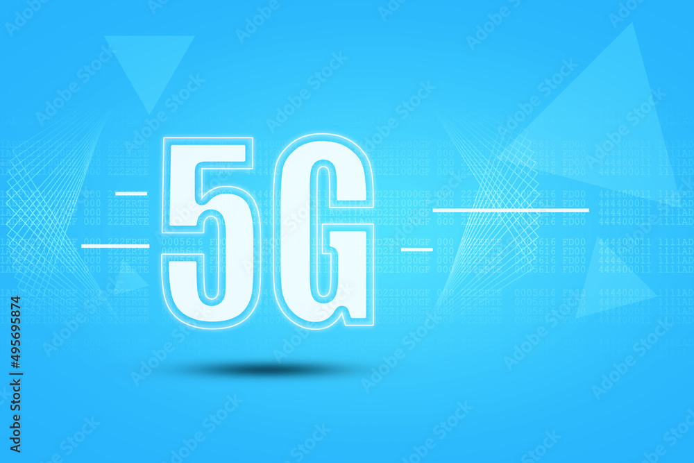 Aufkleber 2d rendering 5g network 5g connection