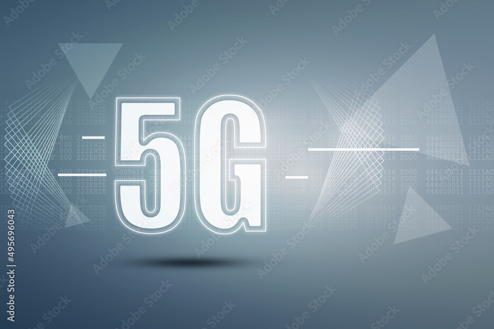Aufkleber 2d rendering 5g network 5g connection