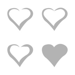 hearts icon on a white background, vector illustration