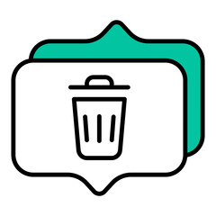 trash message and chat balloon icon