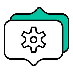 setting and chat balloon icon