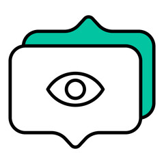 eye message and chat balloon icon
