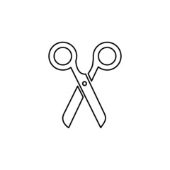scissors icon on white background, vector illustration