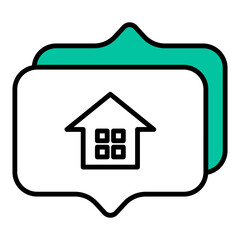 home and chat balloon icon