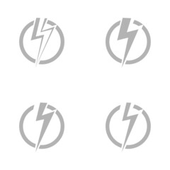 Lightning icon, logo, energy concept, on a white background, vector illustration