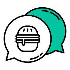 Fototapeta premium burger and chat bubble
