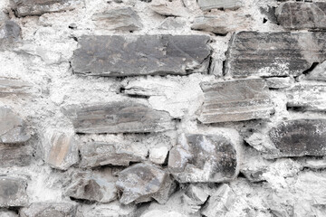 Fondo de pared de piedras.Muro de rocas en color blanco.