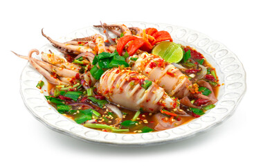 Spicy Squids with roe Salad Thaifood