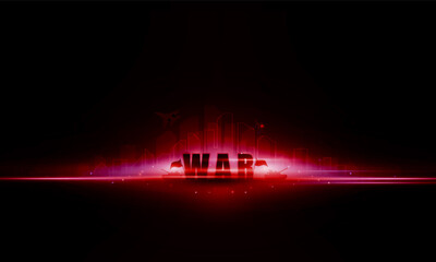 Abstract war in a city Light out background vector design