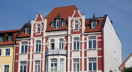 Gebäude am Marktplatz in Bergen auf Rügen