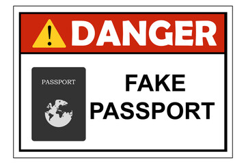 sticker icon, concept of fake passport, vector illustration