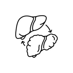 Liver transplant color line icon. Human diseases.