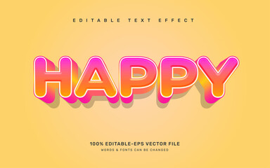Happy editable text effect template
