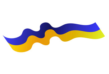 Flag of Ukraine Vector Design Ribbon flag Blue yellow National Emblem of Ukraine