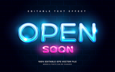 Neon light editable text effect template