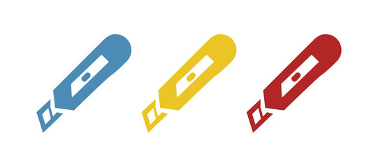 stationery knife icon on a white background, vector illustration
