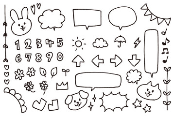 吹き出し素材セット　子供向け