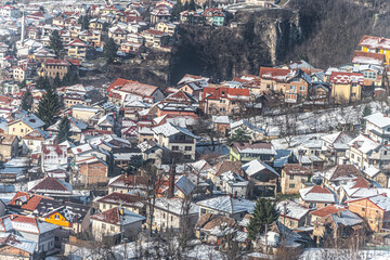 Sarajevo roofs under the snow